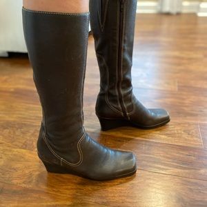 Brown Gianni Bini wedge heel boots. Bought new.